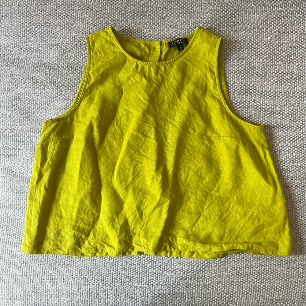 J. Crew Maxine button-back top in linen